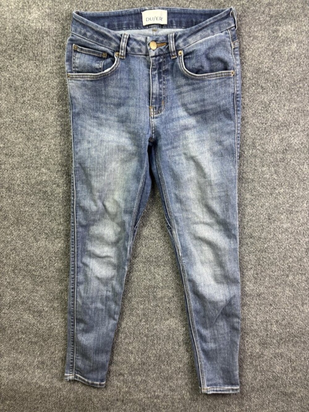 DU/ER Skinny Jeans Womens 27x28 Blue Medium Wash Mid Rise Stretch Denim
